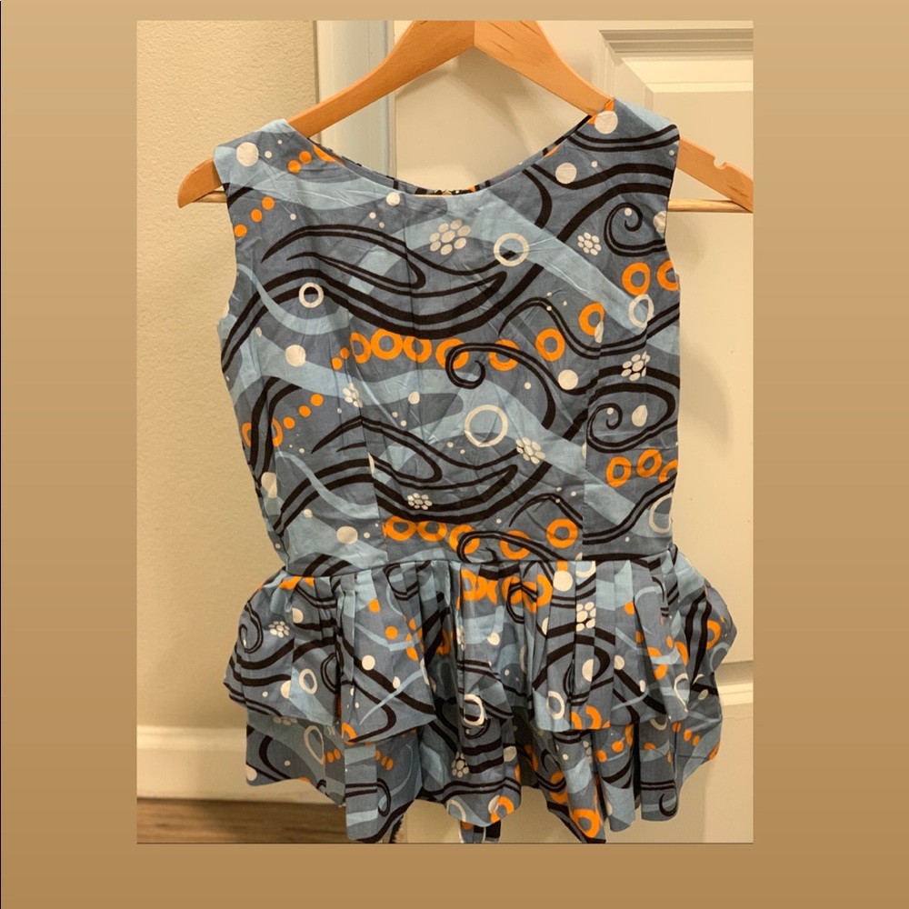 African print peplum tops